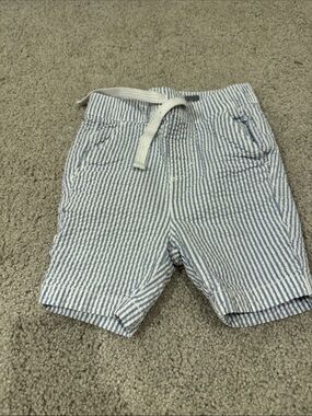 Old Navy Blue and White Striped Drawstring Shorts